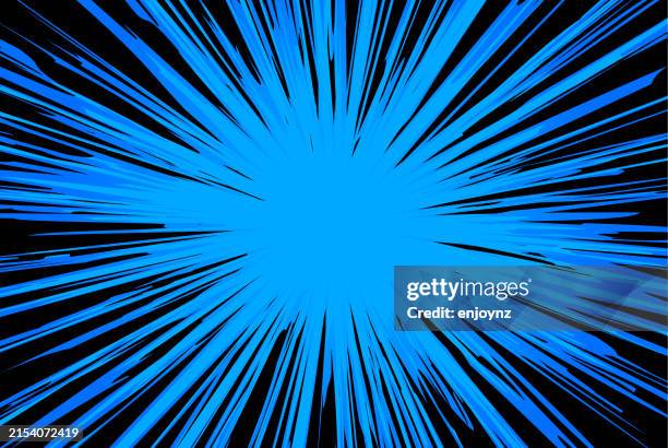 stockillustraties, clipart, cartoons en iconen met blue comic book action zoom explosion - inzoomen