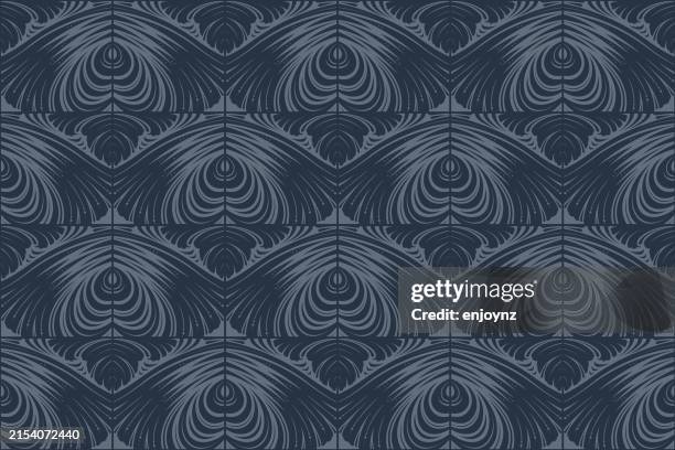 stockillustraties, clipart, cartoons en iconen met elegant dark grey victorian seamless wallpaper - herhaalpatroon in tegels
