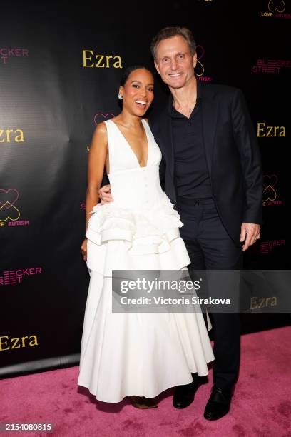 Kerry Washington and Tony Goldwyn attend an evening with EZRA: A storytelling and screening event of Bleecker Street's "EZRA" at Writers Guild...