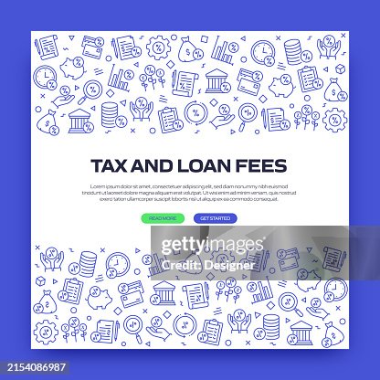 Fee Related Header Tax And Loan Fees Related Line Style Banner Design For Web Page ...