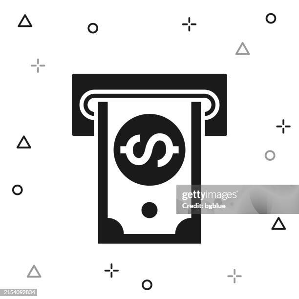 dollar withdrawal. icon on white background - automatic payment white background stock illustrations