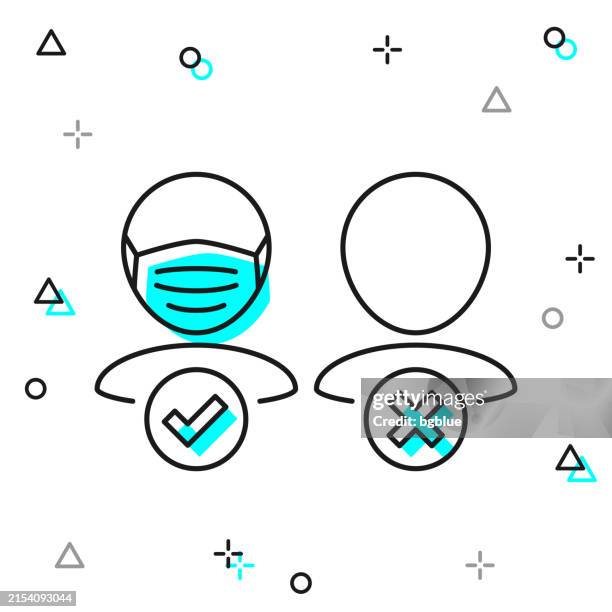 no entry without face mask. line icon on white background - coronavirus protocol stock illustrations