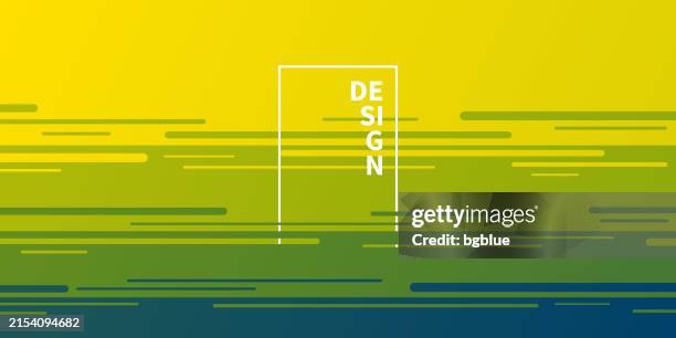 abstract design with horizontal lines and green gradient - trendy background - speed lines stock illustrations