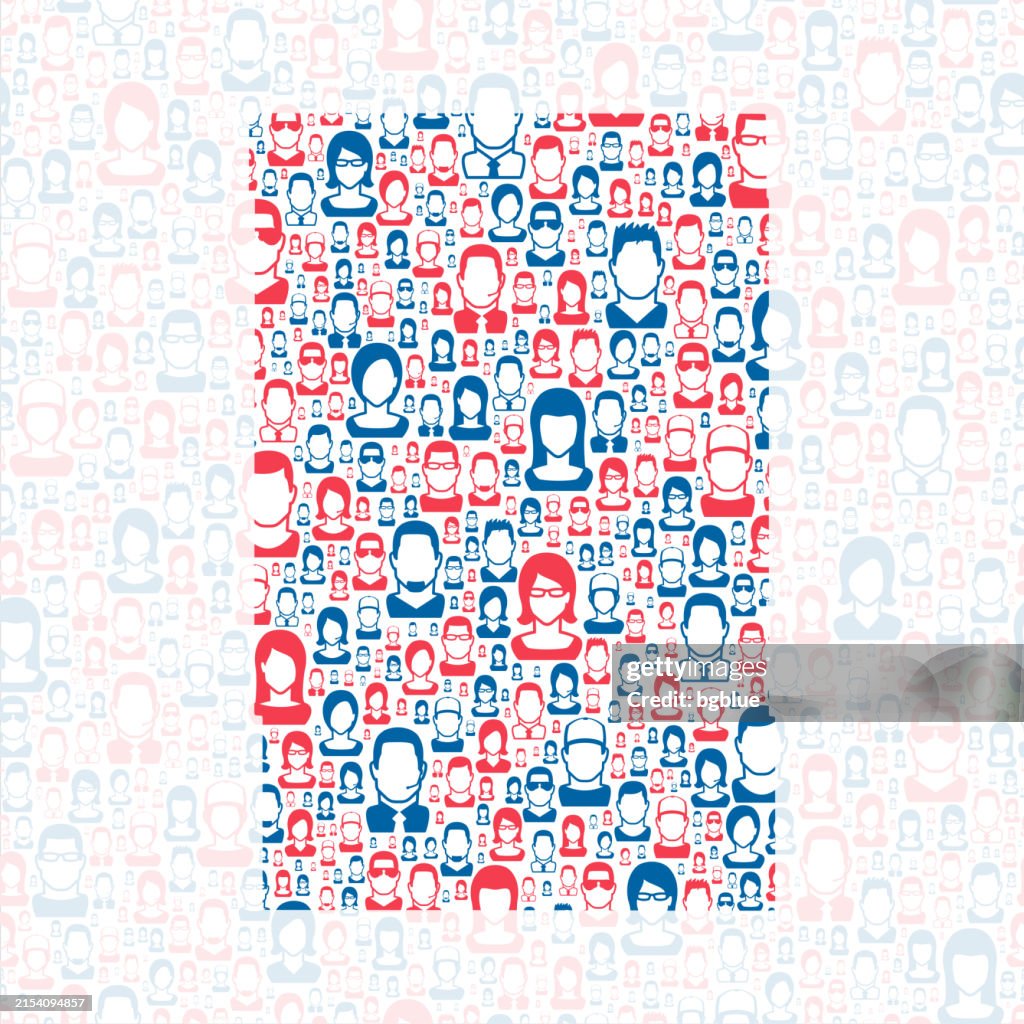 Alfalfa County, Oklahoma. Map with blue and red People