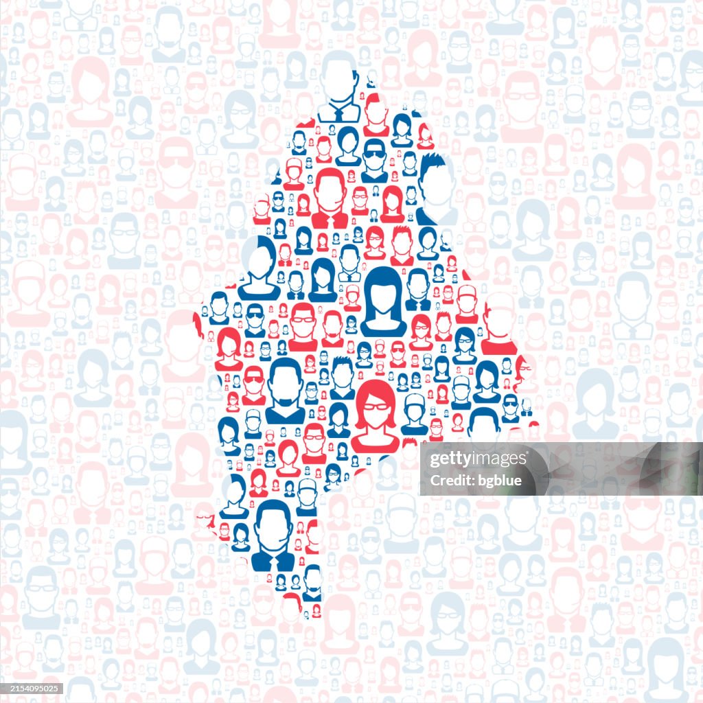 Mason County, West Virginia. Map with blue and red People