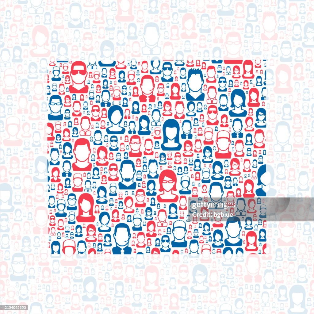 Comanche County, Kansas. Map with blue and red People