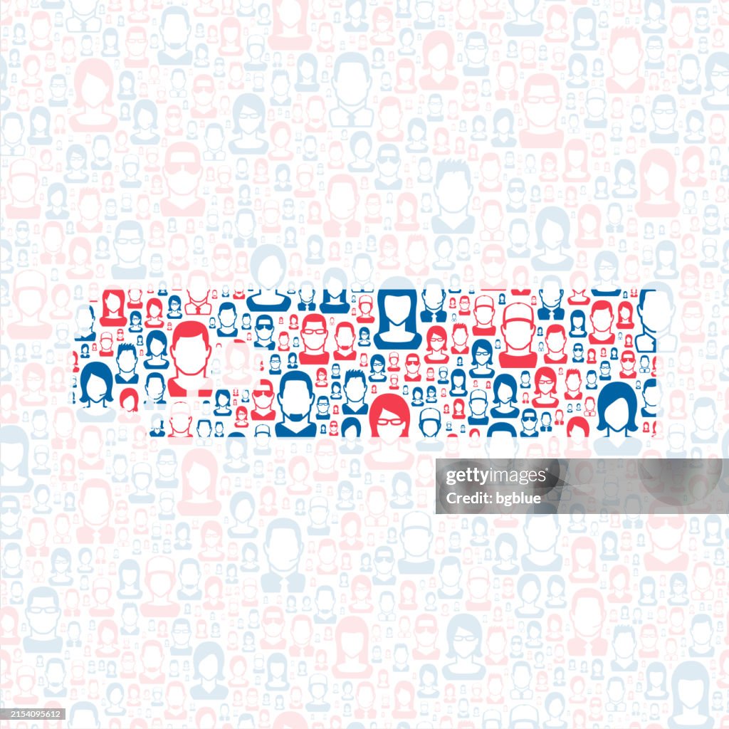 Adams County, Colorado. Map with blue and red People