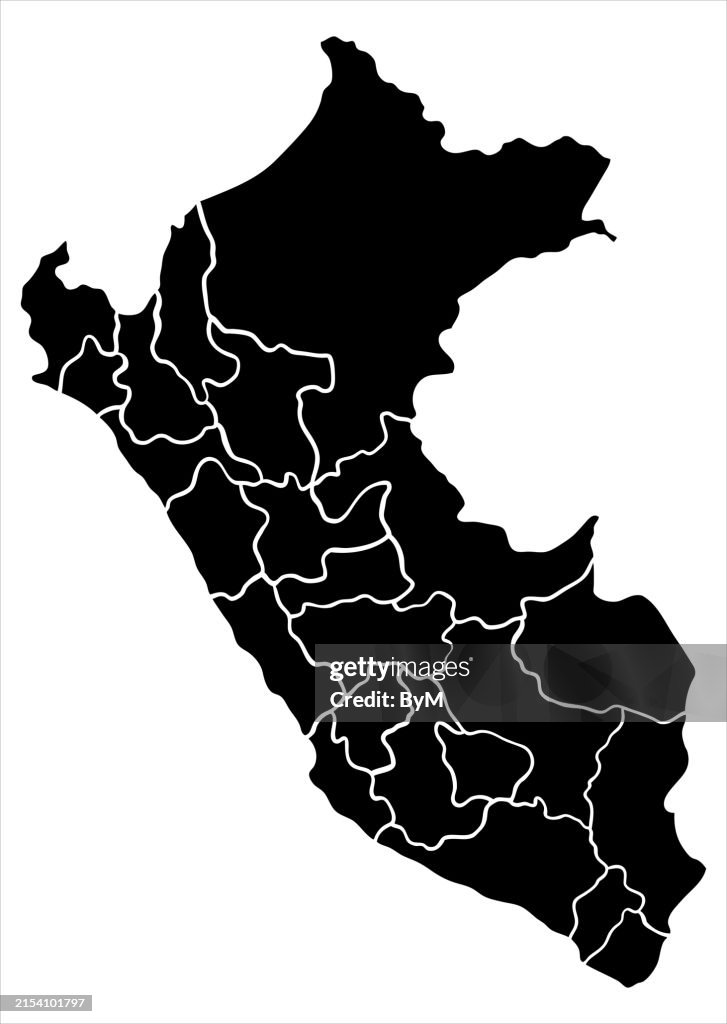 Doodle freehand drawing of peru map