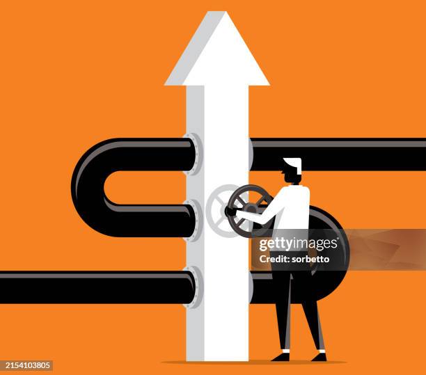 illustrazioni stock, clip art, cartoni animati e icone di tendenza di prezzi della benzina - moving up - domanda e offerta