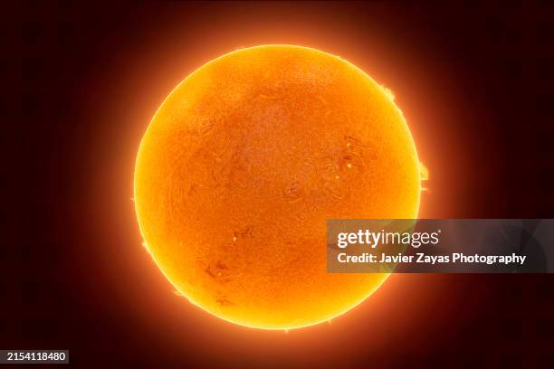 our sun in h-alpha light - sun stockfoto's en -beelden