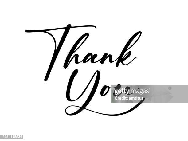 stockillustraties, clipart, cartoons en iconen met thank you lettering - thank you korte frase