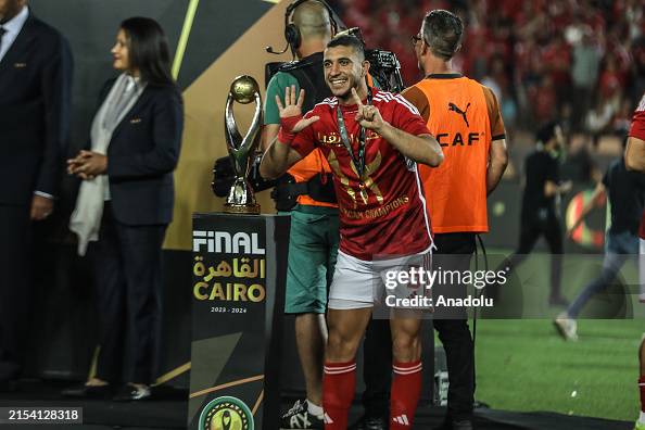 Ramy Rabiha Ramy Rabia of Al Ahly celebrates after winning the CAF Champions ...