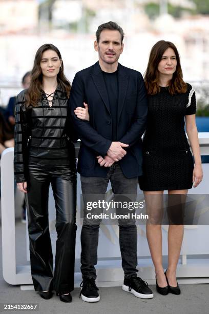 Anamaria Vartolomei, Matt Dillon and Jessica Palud attend the "Maria" Photocall at the 77th annual Cannes Film Festival at Palais des Festivals on...