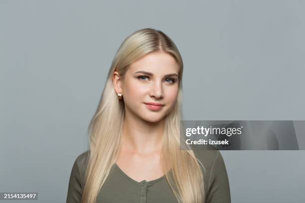 headshot of smiling gen z young woman - headshot stock pictures, royalty-free photos & images