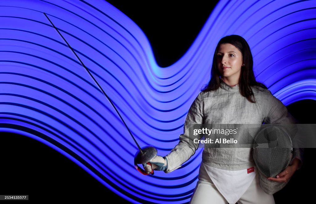 Elizabeth Tartakovsky Poses For A Portrait During Team USA Fencing elizabeth-tartakovsky-poses-for-a-portrait-during-team-usa-fencing