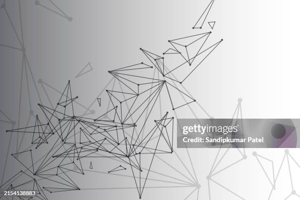 abstract technology background with dots and lines connection. data and technology concept. internet network - binary code circle stock illustrations