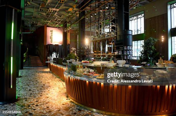 General view before an event at Starbucks Roastery on May 21, 2024 in Milan, Italy. In a celebration of duality, the creation of the 'Duetto' drink...
