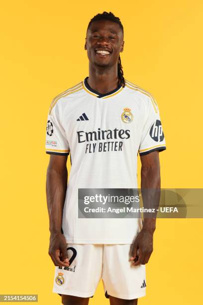 Eduardo Camavinga of Real Madrid CF poses during the UEFA Champions League 2023/24 finalists access day on May 18, 2024 in Madrid, Spain.