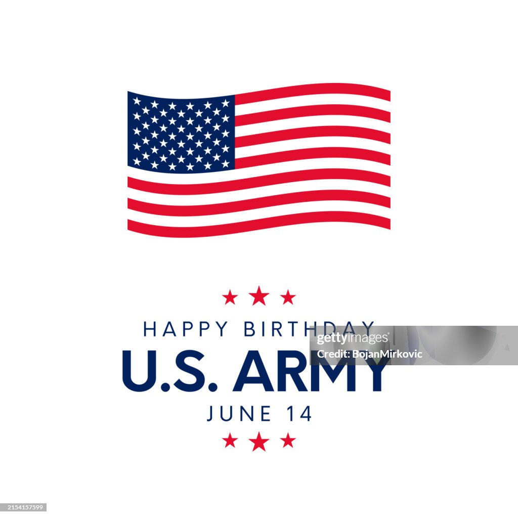 U.S. Army Birthday card, June 14. Vector