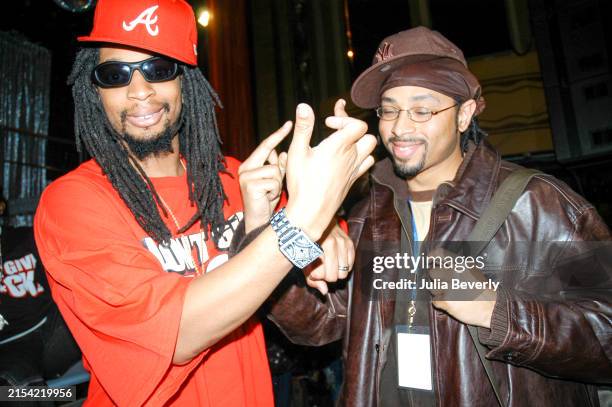 Rapper/producer Jonathan "Lil Jon" Smith and publicist Joe Wiggins at Webster Hall in New York City, New York on April 12, 2005.