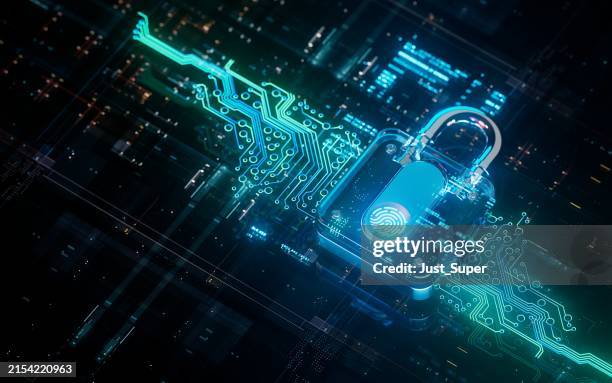 cyber security ransomware email phishing encrypted technology, digital information protected secured - objetos de seguridad fotografías e imágenes de stock