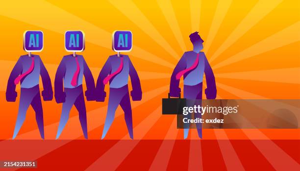 illustrations, cliparts, dessins animés et icônes de l’ia et l’humain travaillent ensemble - lhumain