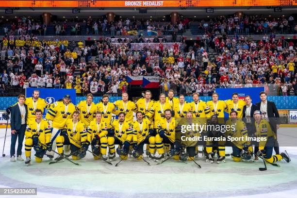 Sweden win the Bronze Medal 2024 IIHF Ice Hockey World Championship Czechia Third Place Match between Sweden and Canada at Prague Arena on May 26,...