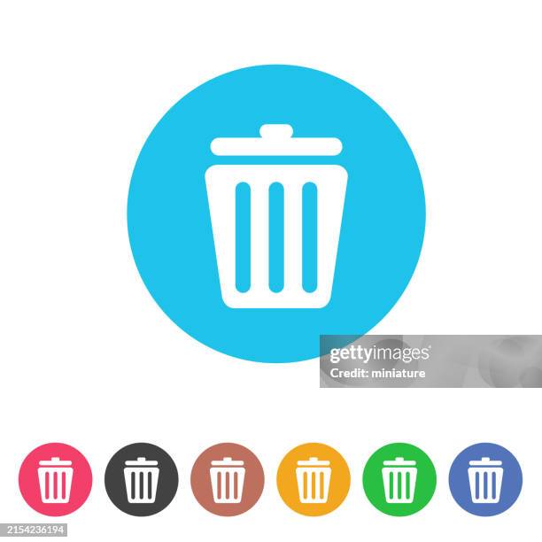 garbage can icons - garbage bin icon stock illustrations
