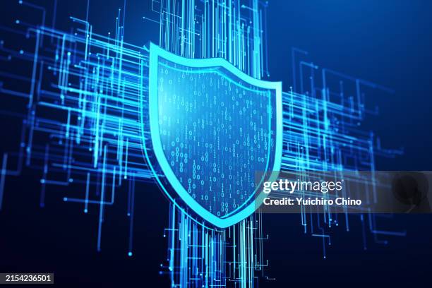 security binary shield and circuit - image manipulation stock pictures, royalty-free photos & images
