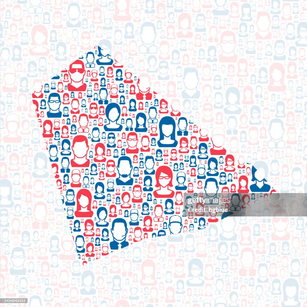Lebanon County, Pennsylvania. Map with blue and red People