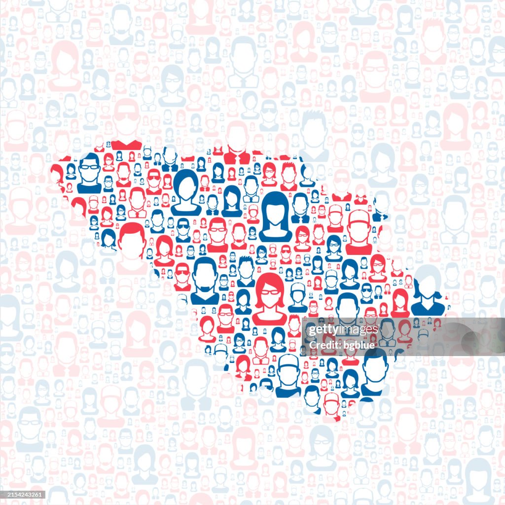 Howard County, Maryland. Map with blue and red People
