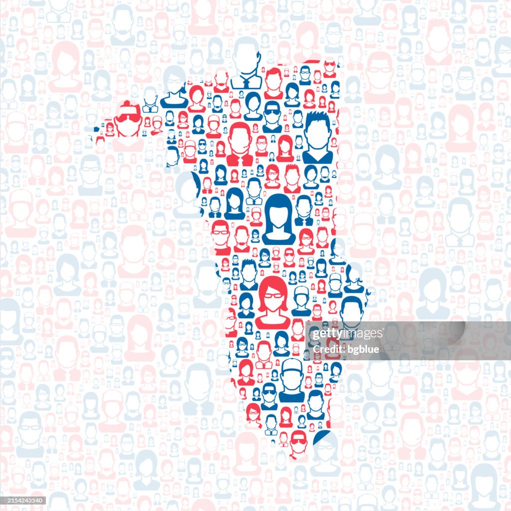 Greenville County, South Carolina. Map with blue and red People