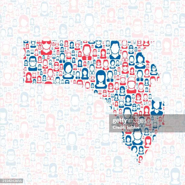 fannin county, georgia. map with blue and red people - blue ridge georgia stock illustrations