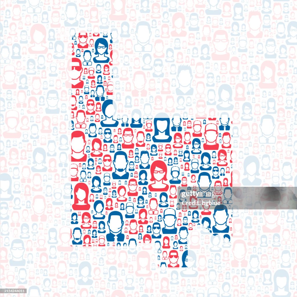 Bonner County, Idaho. Map with blue and red People