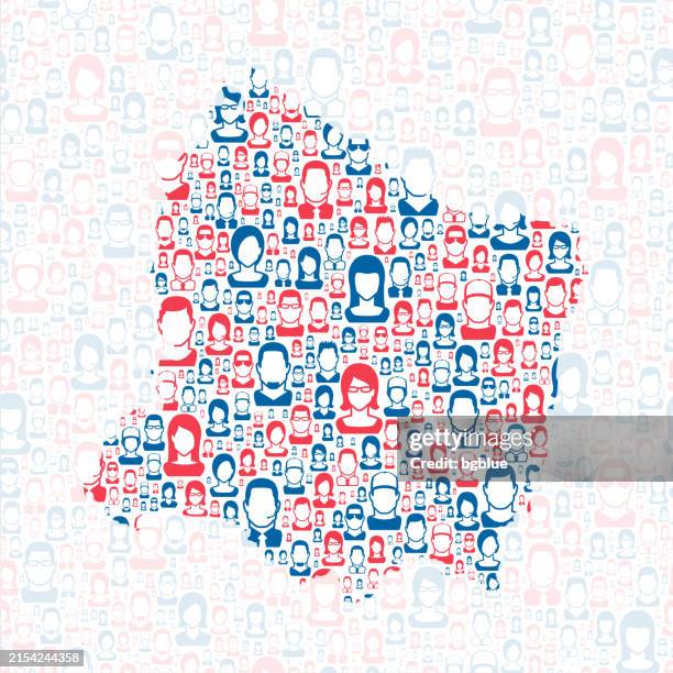 rutherford county, tennessee. map with blue and red people - murfreesboro tennessee stock illustrations