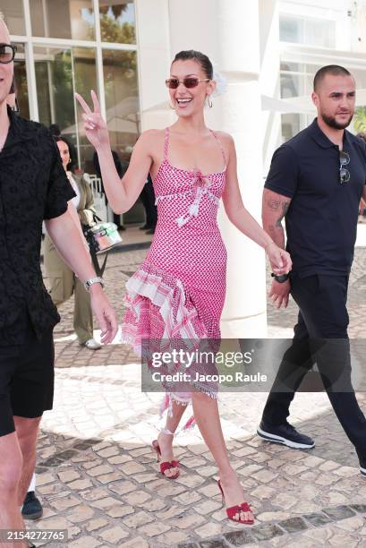 Bella Hadid is seen at Hotel Martinez during the 77th Cannes Film Festival on May 23, 2024 in Cannes, France.