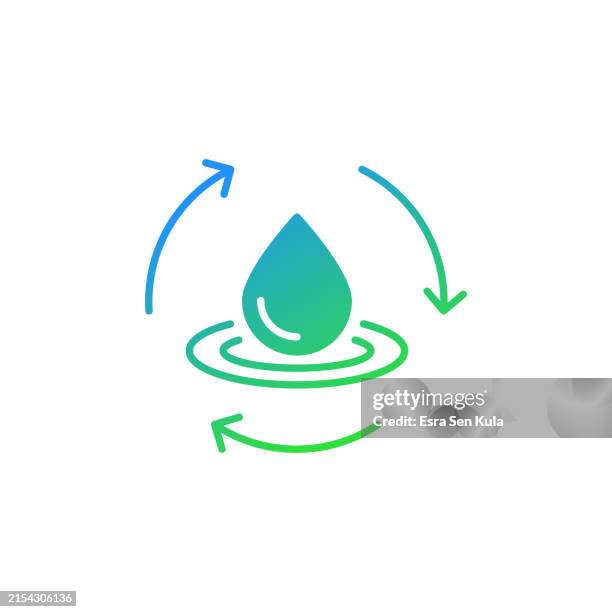 illustrations, cliparts, dessins animés et icônes de conception d’icônes dégradées d’efficacité de l’eau sur fond blanc. cette icône plate noire convient aux infographies, aux pages web, aux applications mobiles, aux conceptions d’interface utilisateur, d’expérience utilisateur et d’interfa - pureté