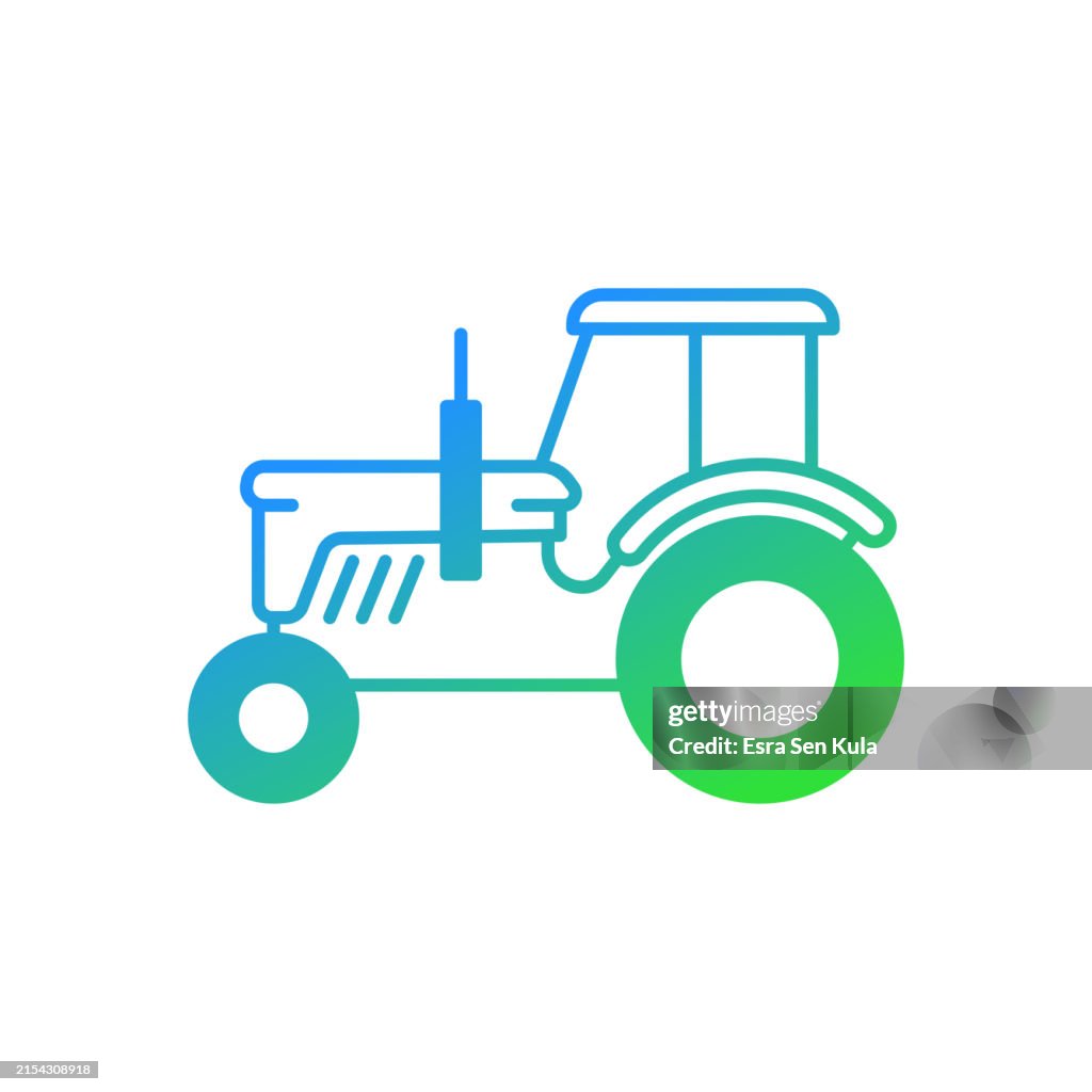 Tractor Gradient Icon Design. Suitable for Infographics, Web Pages, Mobile Apps, UI, UX, and GUI design.
