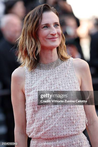 Camille Cottin attends the "L'Amour Ouf" Red Carpet at the 77th annual Cannes Film Festival at Palais des Festivals on May 23, 2024 in Cannes, France.