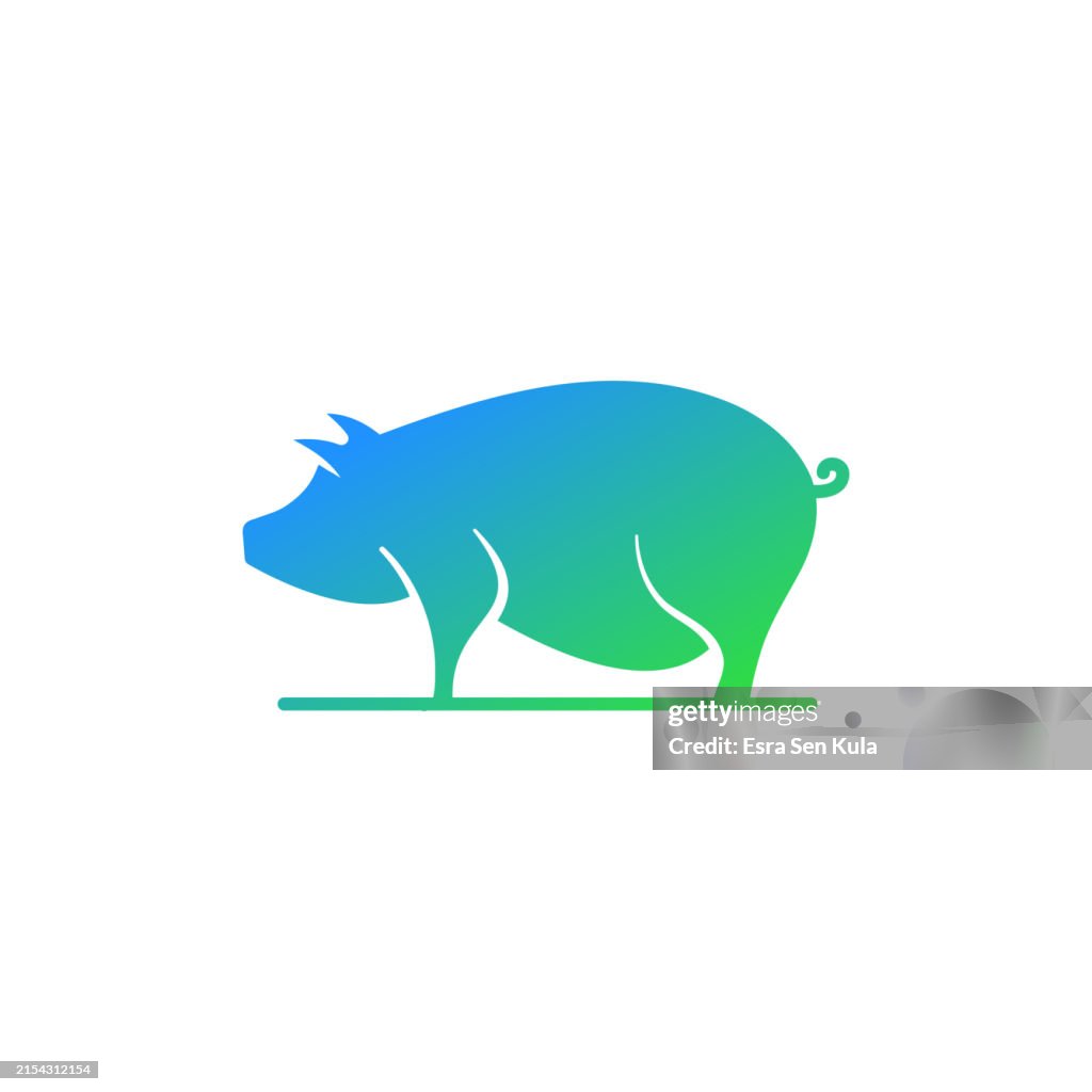 Pig Farming Gradient Icon Design with Editable Stroke. Suitable for Infographics, Web Pages, Mobile Apps, UI, UX, and GUI design.