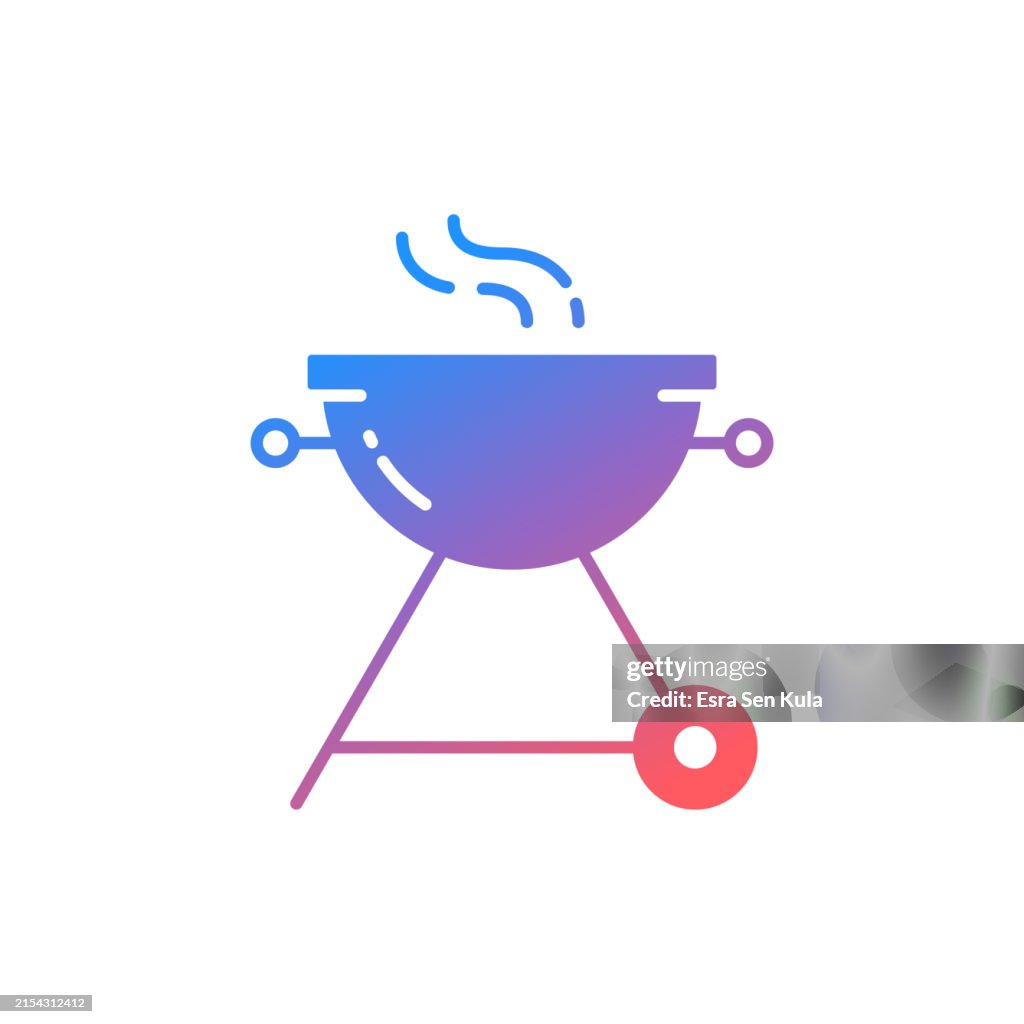 Barbecue Grill Gradient Icon Design with Editable Stroke. Suitable for Infographics, Web Pages, Mobile Apps, UI, UX, and GUI design.