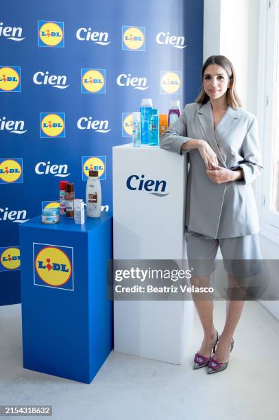 Elena Furiase presents new facial and body care products from Lidl on May 23, 2024 in Madrid, Spain