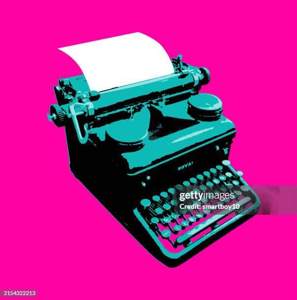 ilustrações de stock, clip art, desenhos animados e ícones de retro vintage typewriters - editor