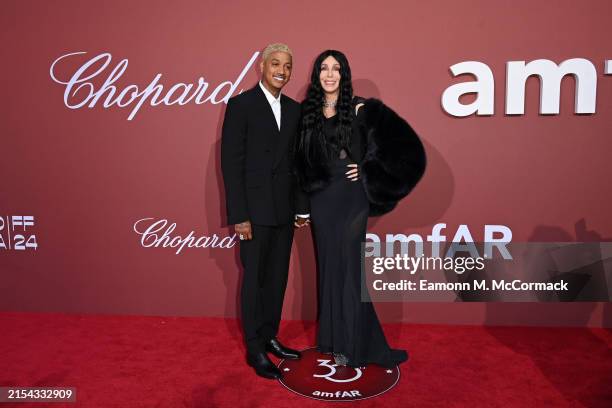 Alexander Edwards and Cher attend the amfAR Cannes Gala 30th edition Presented by Chopard and Red Sea International Film Festival at Hotel du...