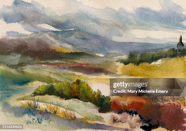 english countryside - impressionism art stock illustrations