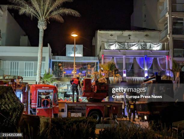 Several emergency services evacuate the injured on the beach of Palma, May 24 in Palma de Mallorca, Mallorca, Balearic Islands, Spain. At least two...