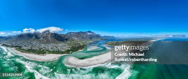 panorama of the klein river lagoon, hermanus, western cape province, south africa, africa - hermanus stock-fotos und bilder