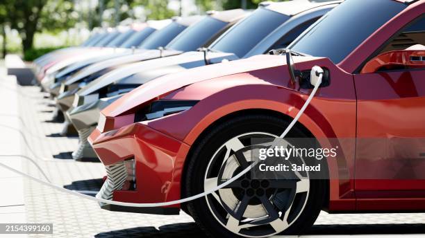 electric car charging - elektrische auto stockfoto's en -beelden