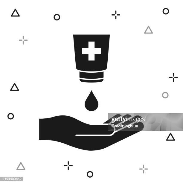 antibacterial sanitizer gel for hand. icon on white background - aseptic process stock illustrations