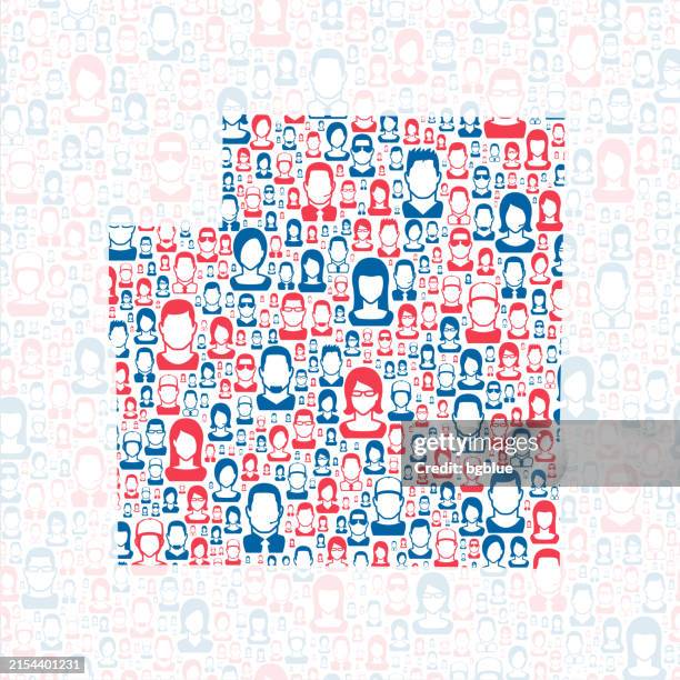 Otsego County Michigan Map With Blue And Red People High-Res Vector Graphic